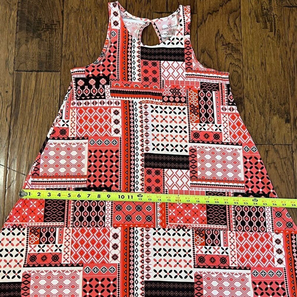 Bobbie Brooks Sleeveless Knit Dress Small Soft Casual Summer Patchwork Print S - Picture 14 of 14